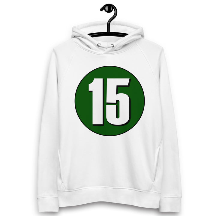 Unisex pullover hoodie: White on Hunter Green 15