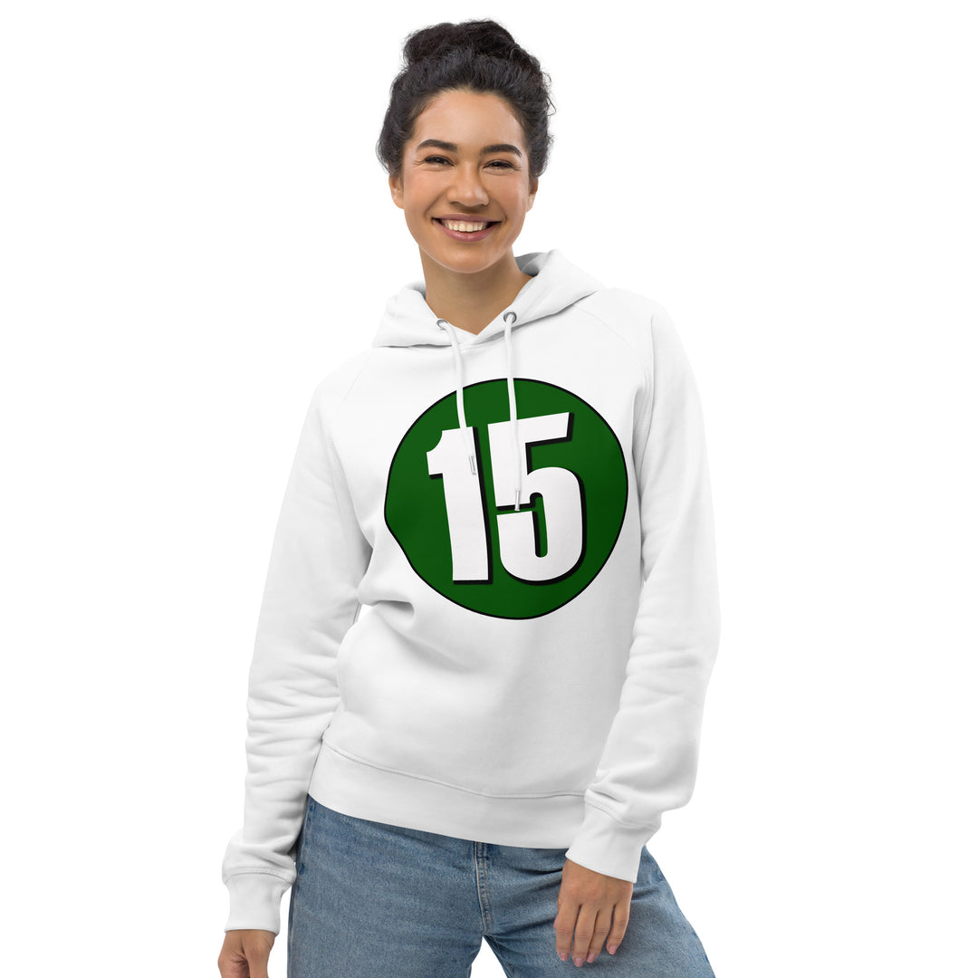 Unisex pullover hoodie: White on Hunter Green 15