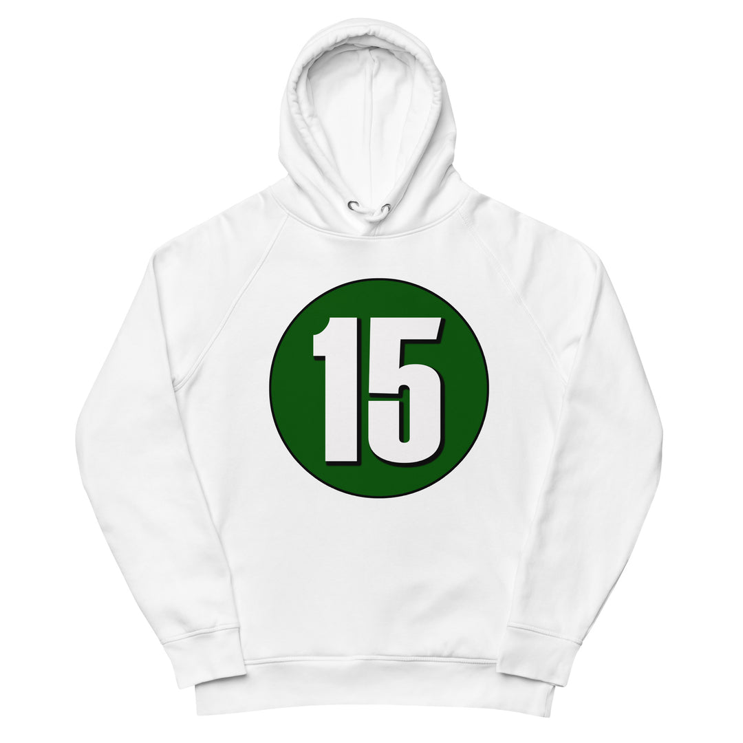 Unisex pullover hoodie: White on Hunter Green 15