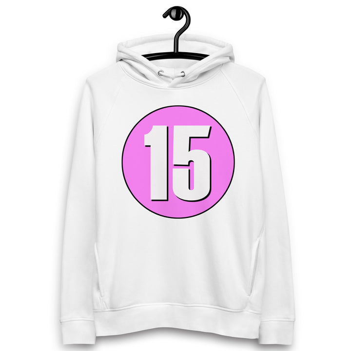 Unisex pullover hoodie: White on Pink 15