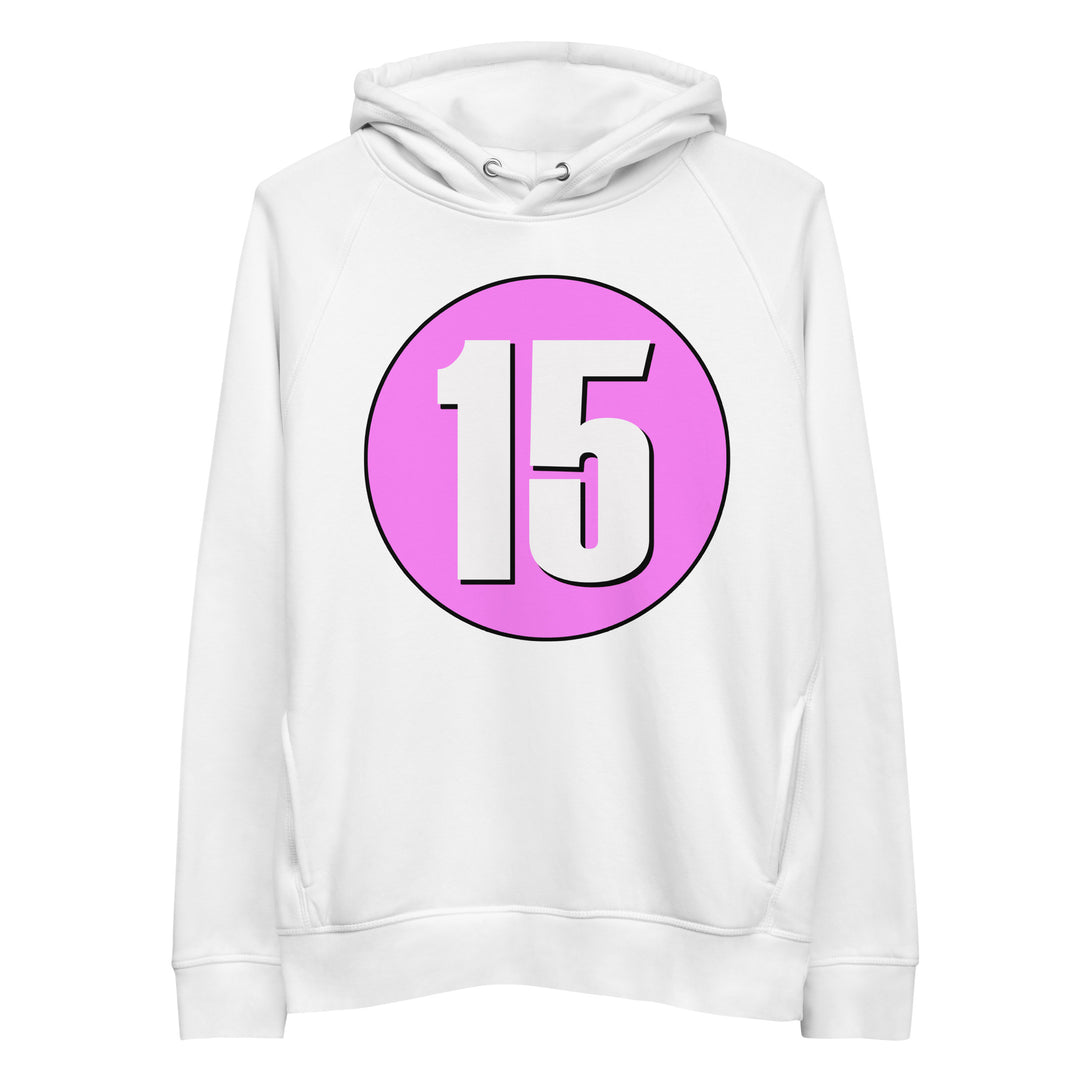 Unisex pullover hoodie: White on Pink 15