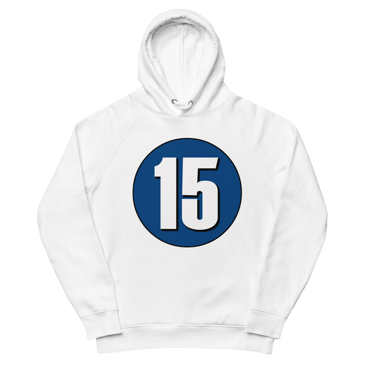 Unisex pullover hoodie: White on Navy Blue 15