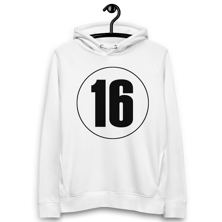 Unisex pullover hoodie: Black on White 16