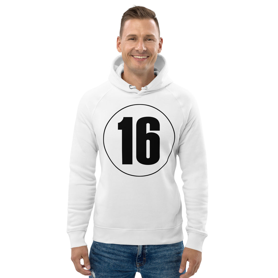 Unisex pullover hoodie: Black on White 16