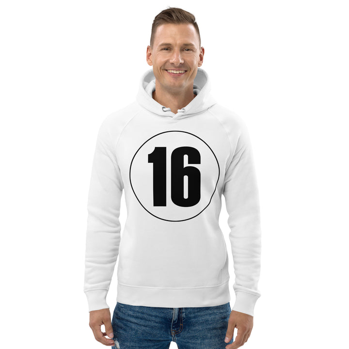 Unisex pullover hoodie: Black on White 16