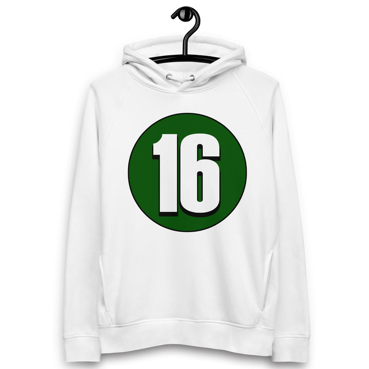 Unisex pullover hoodie: White on Hunter Green 16