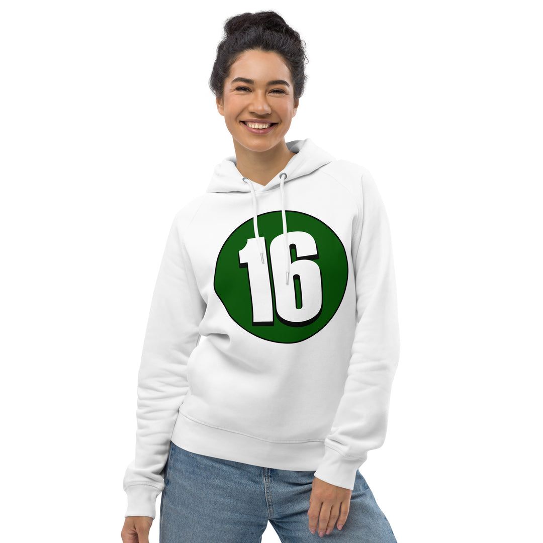 Unisex pullover hoodie: White on Hunter Green 16