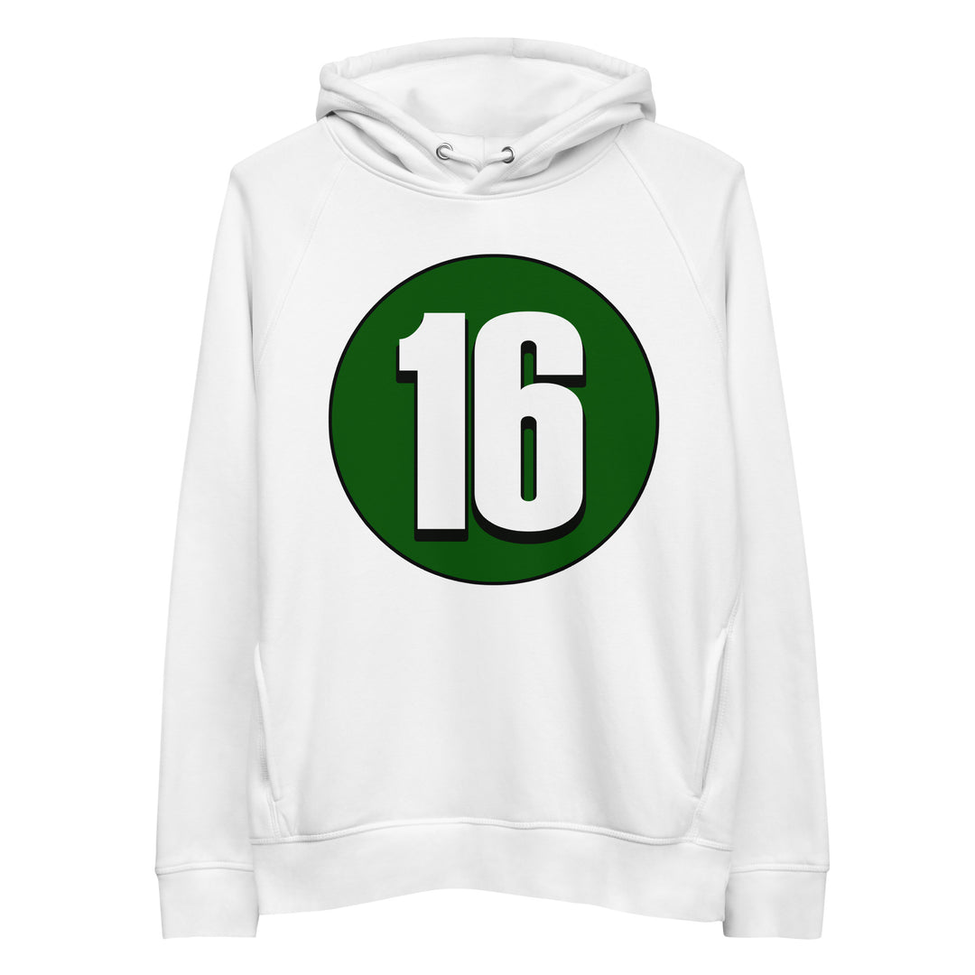 Unisex pullover hoodie: White on Hunter Green 16