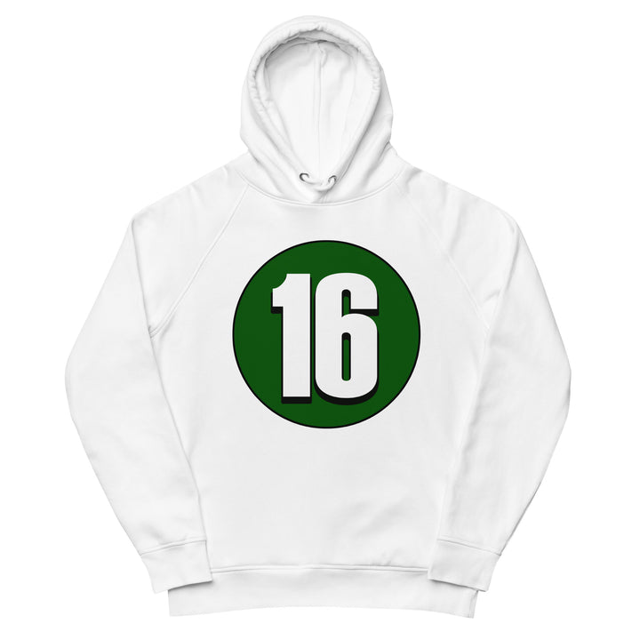 Unisex pullover hoodie: White on Hunter Green 16