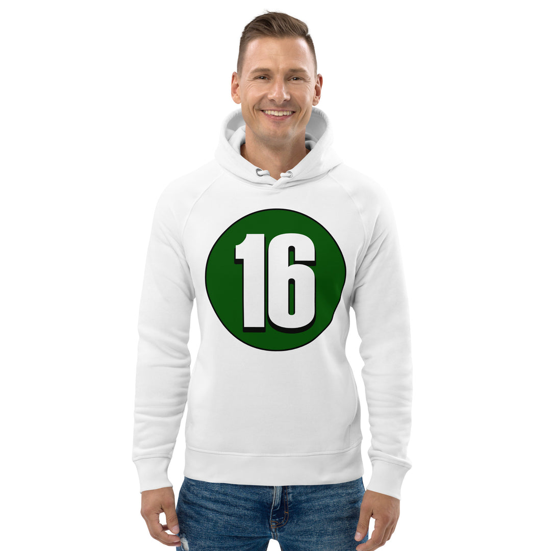 Unisex pullover hoodie: White on Hunter Green 16