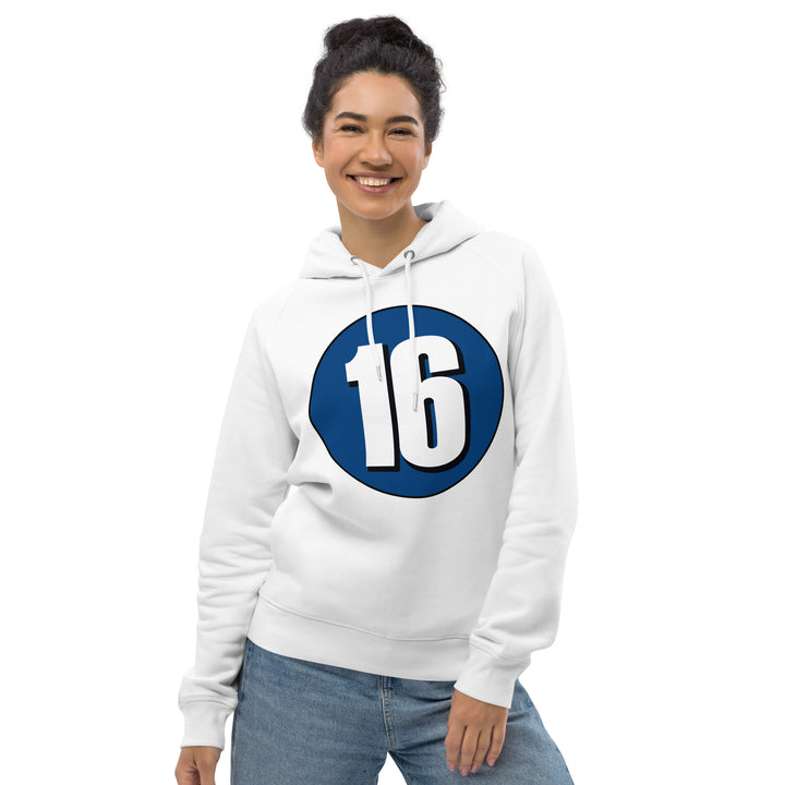 Unisex pullover hoodie: White on Navy Blue 16