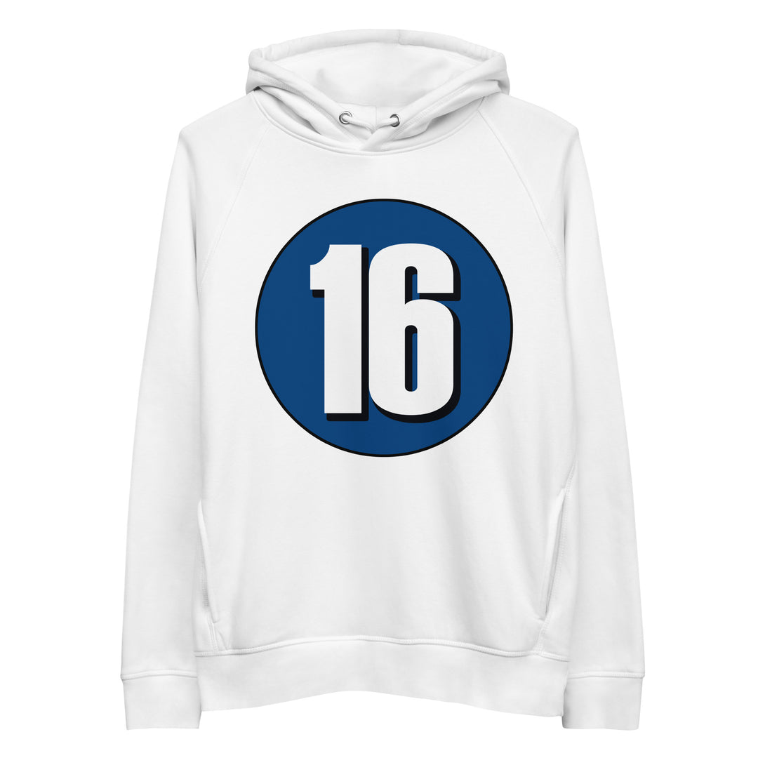 Unisex pullover hoodie: White on Navy Blue 16