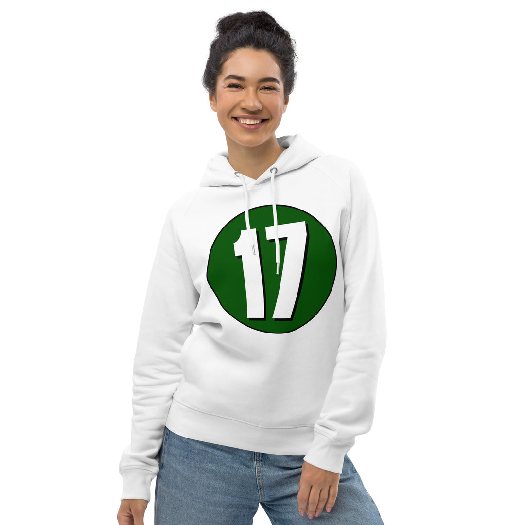 Unisex pullover hoodie: White on Hunter Green 17