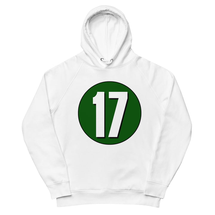 Unisex pullover hoodie: White on Hunter Green 17