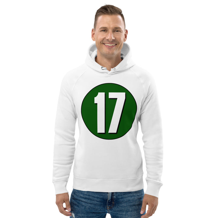 Unisex pullover hoodie: White on Hunter Green 17