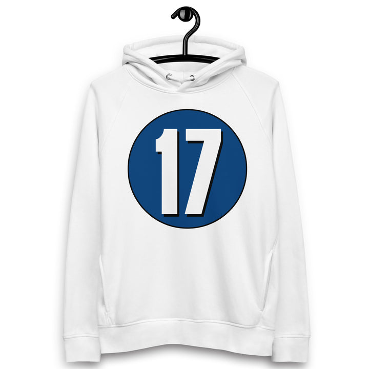 Unisex pullover hoodie: White on Navy Blue 17