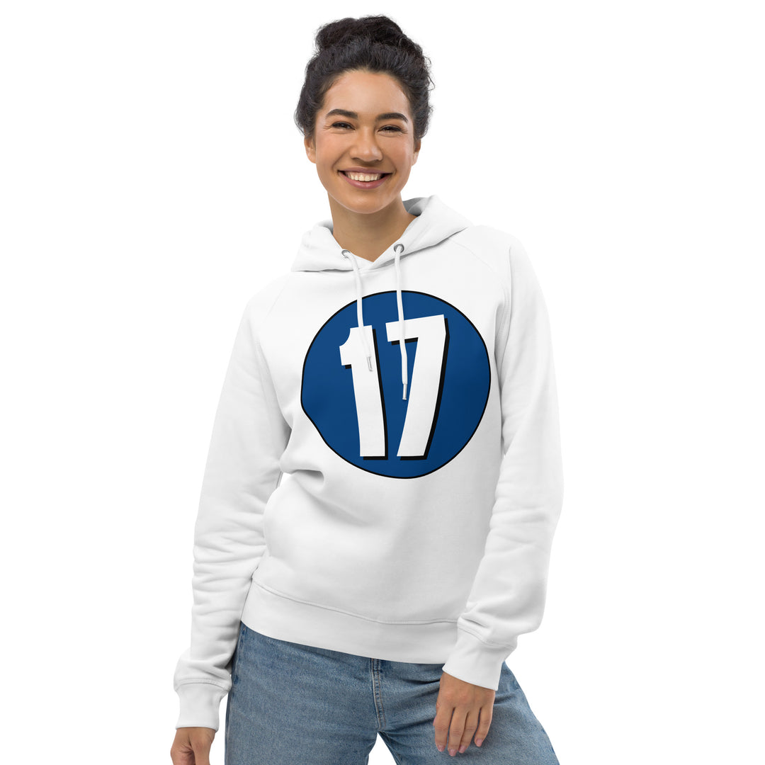 Unisex pullover hoodie: White on Navy Blue 17