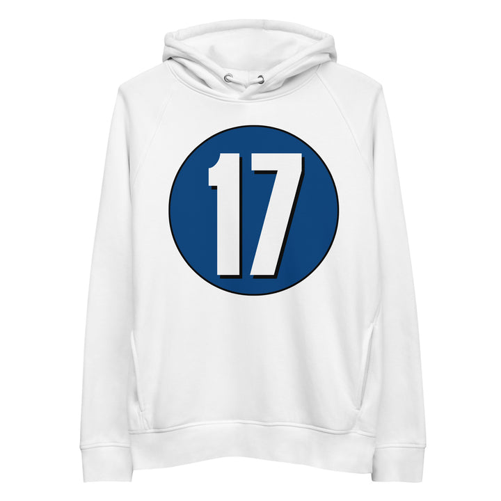 Unisex pullover hoodie: White on Navy Blue 17