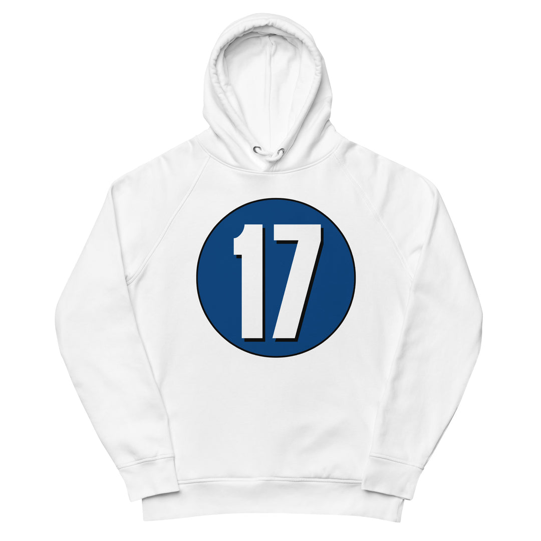 Unisex pullover hoodie: White on Navy Blue 17