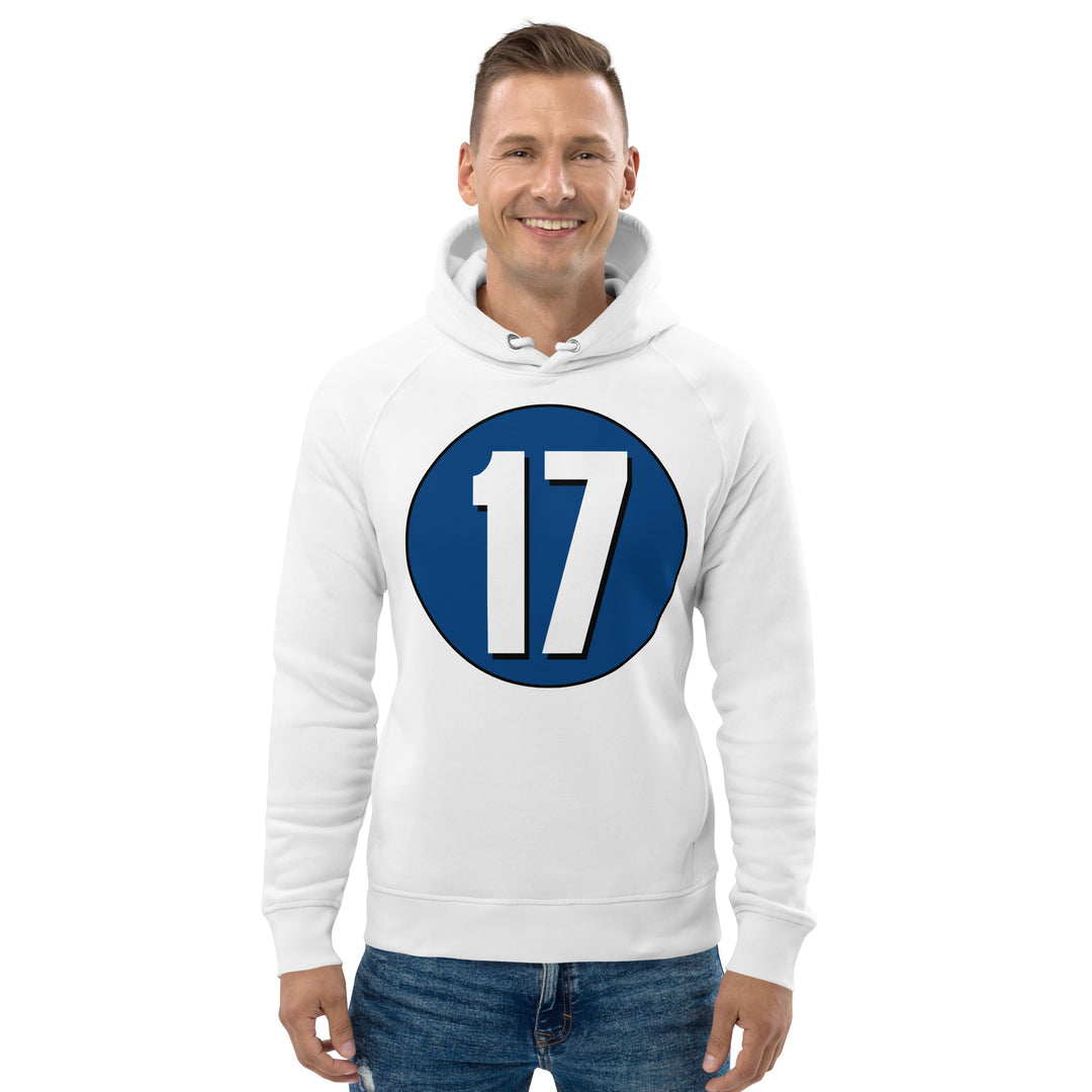 Unisex pullover hoodie: White on Navy Blue 17