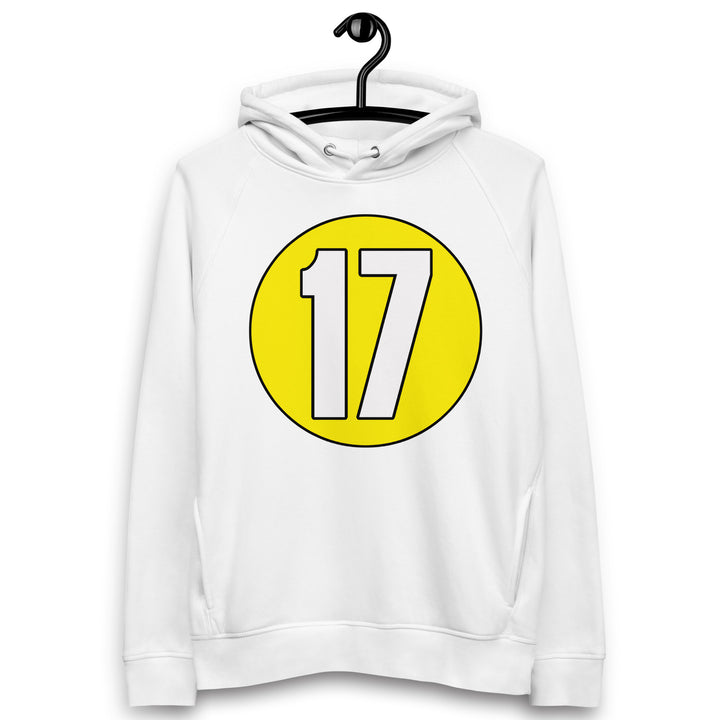 Unisex pullover hoodie: White on Yellow 17