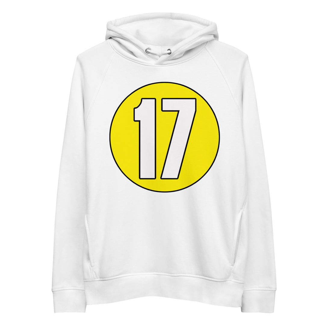 Unisex pullover hoodie: White on Yellow 17