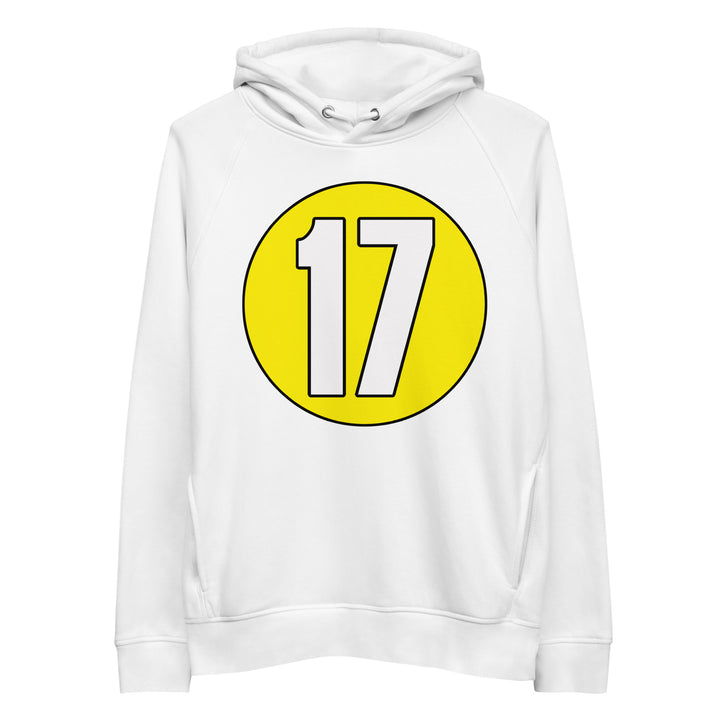 Unisex pullover hoodie: White on Yellow 17