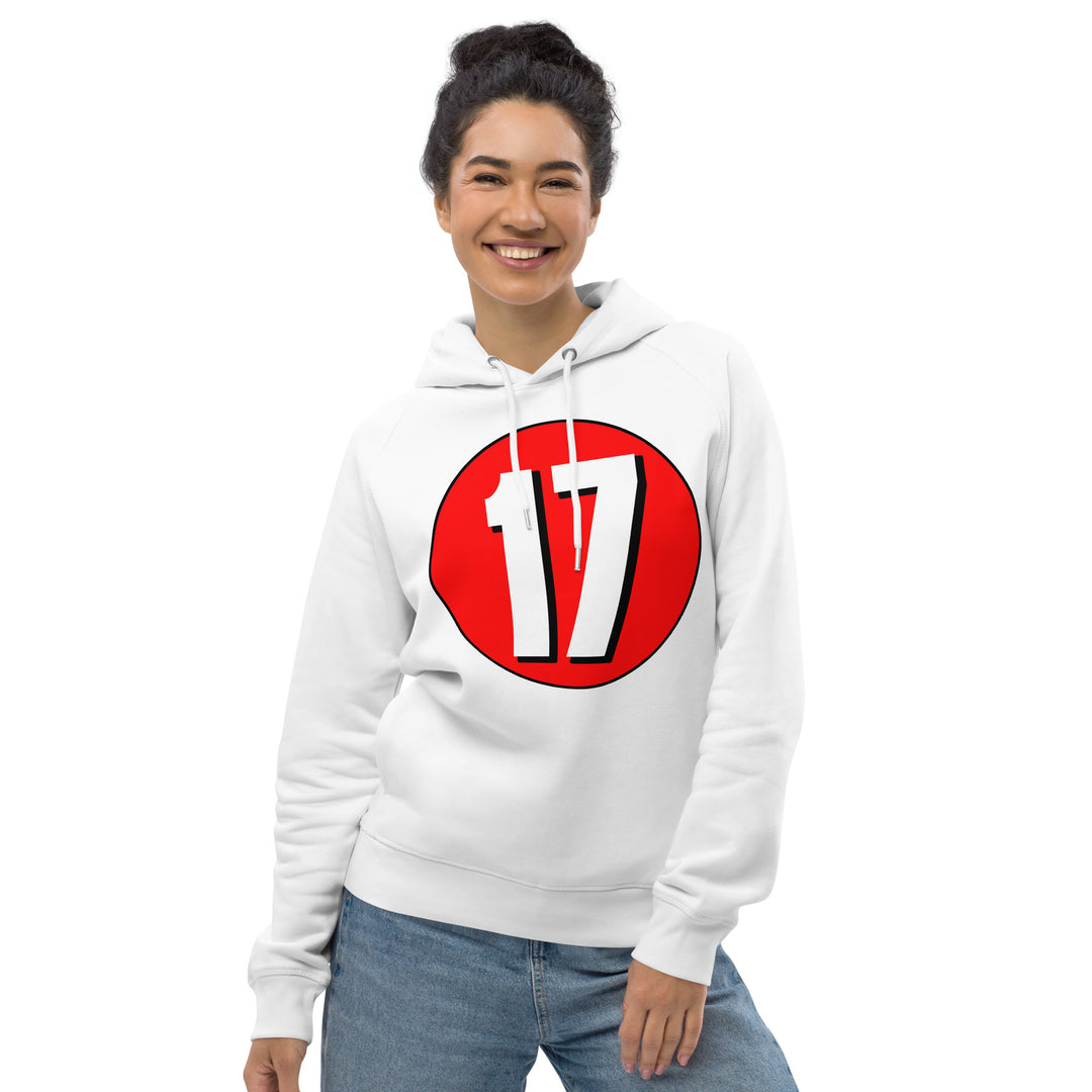 Unisex pullover hoodie: White on Red 17