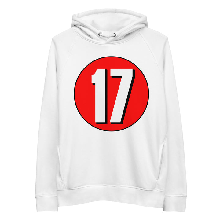 Unisex pullover hoodie: White on Red 17