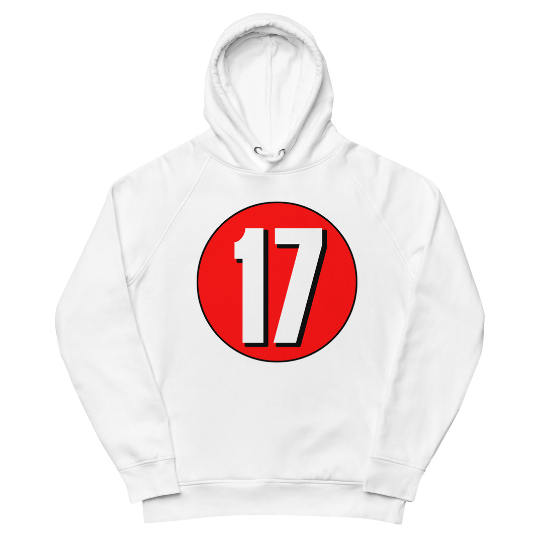 Unisex pullover hoodie: White on Red 17