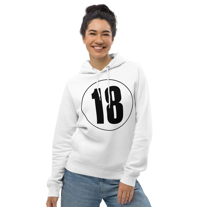 Unisex pullover hoodie: Black on White 18