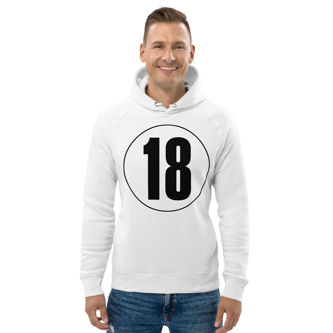 Unisex pullover hoodie: Black on White 18