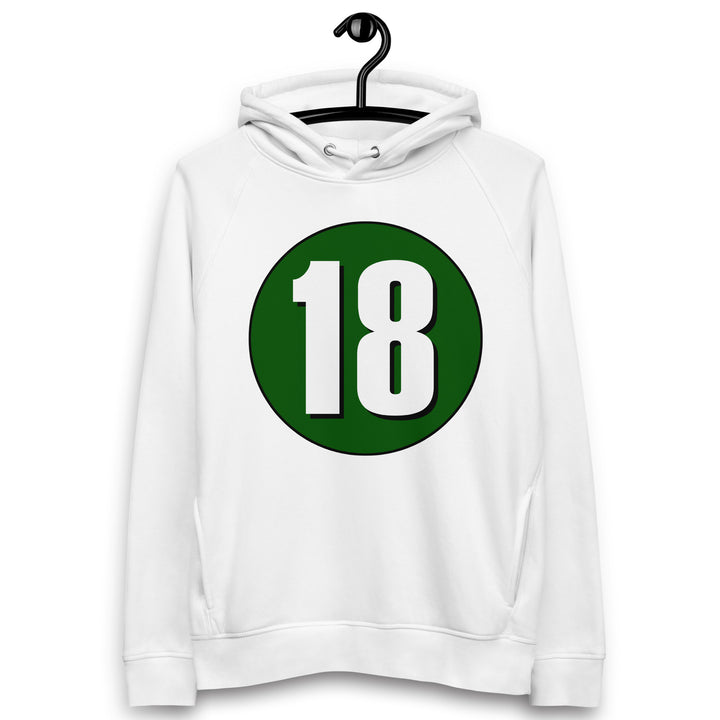 Unisex pullover hoodie: White on Hunter Green 18