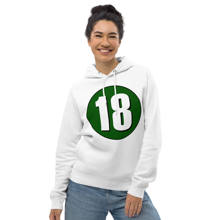 Unisex pullover hoodie: White on Hunter Green 18