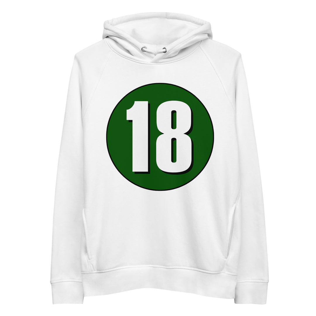 Unisex pullover hoodie: White on Hunter Green 18