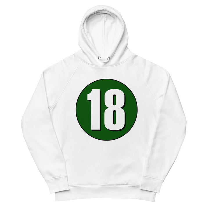 Unisex pullover hoodie: White on Hunter Green 18