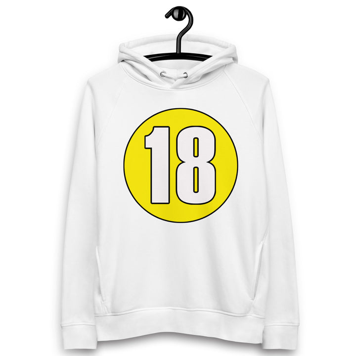 Unisex pullover hoodie: White on Yellow 18