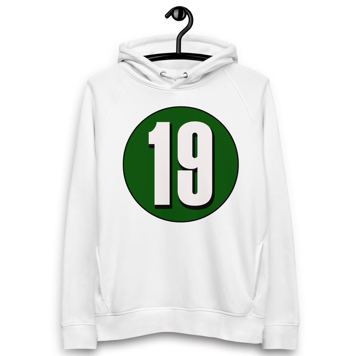 Unisex pullover hoodie: White on Hunter Green 19