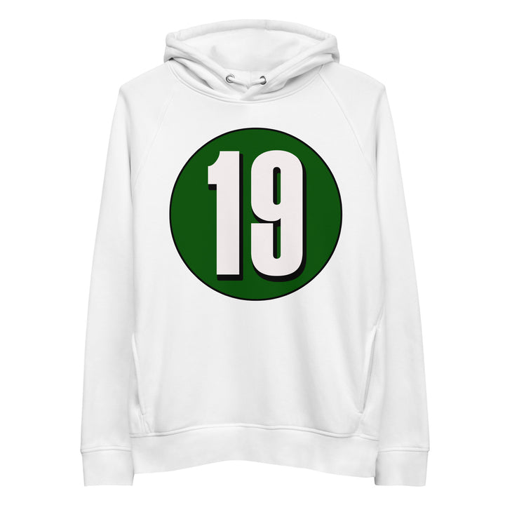 Unisex pullover hoodie: White on Hunter Green 19