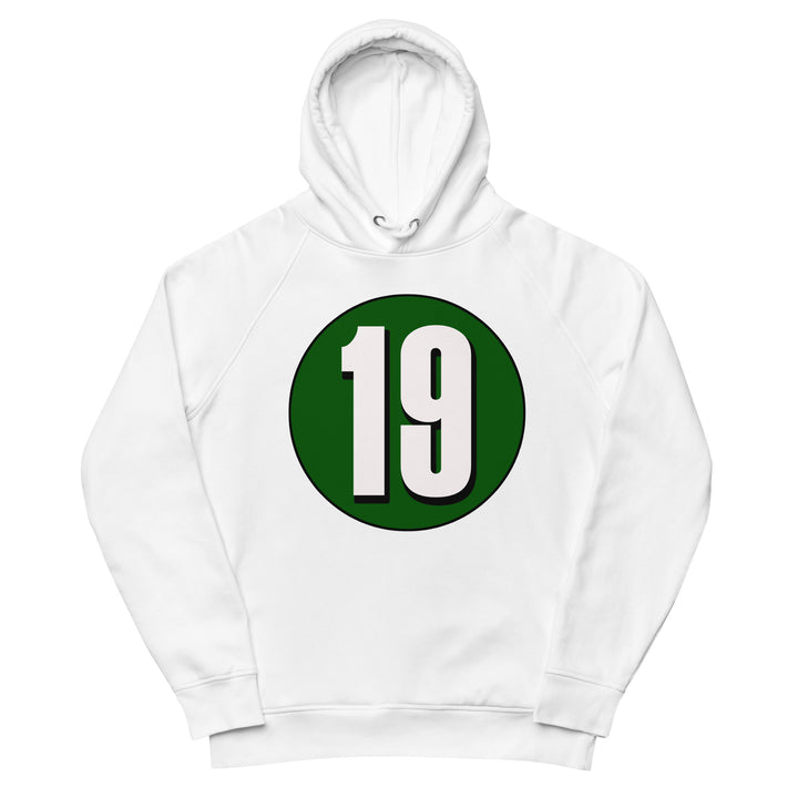 Unisex pullover hoodie: White on Hunter Green 19