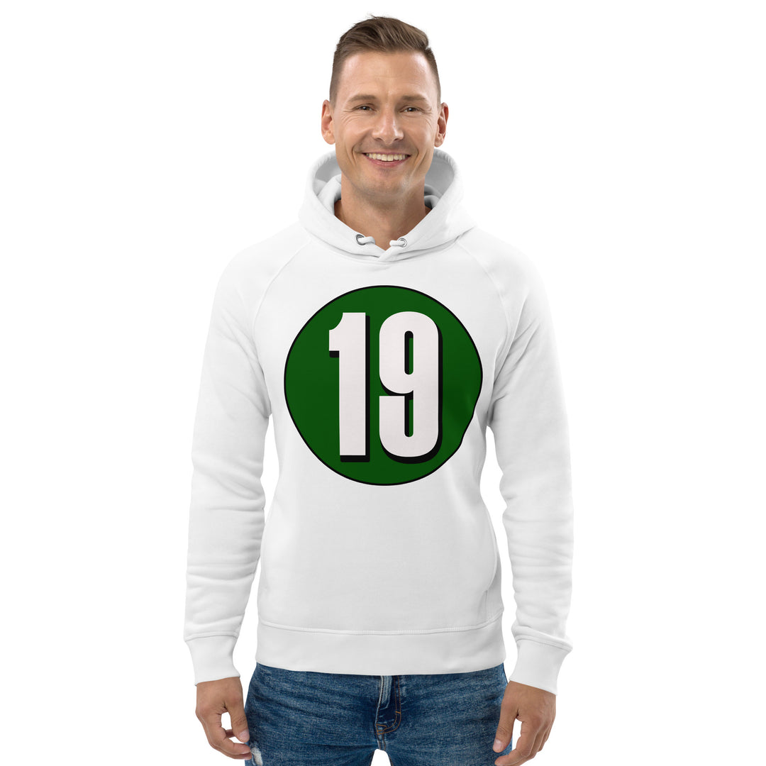 Unisex pullover hoodie: White on Hunter Green 19