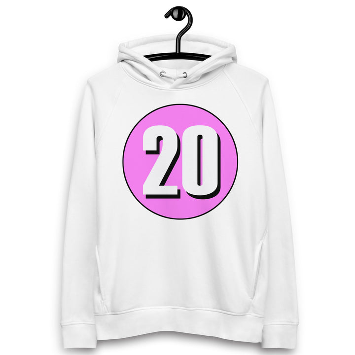 Unisex pullover hoodie: White on Pink 20