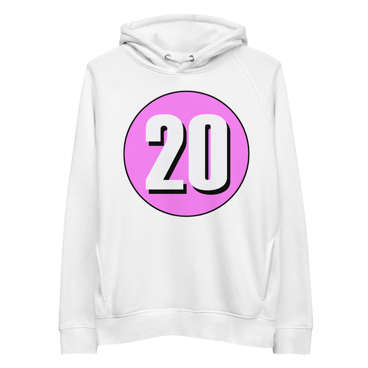 Unisex pullover hoodie: White on Pink 20