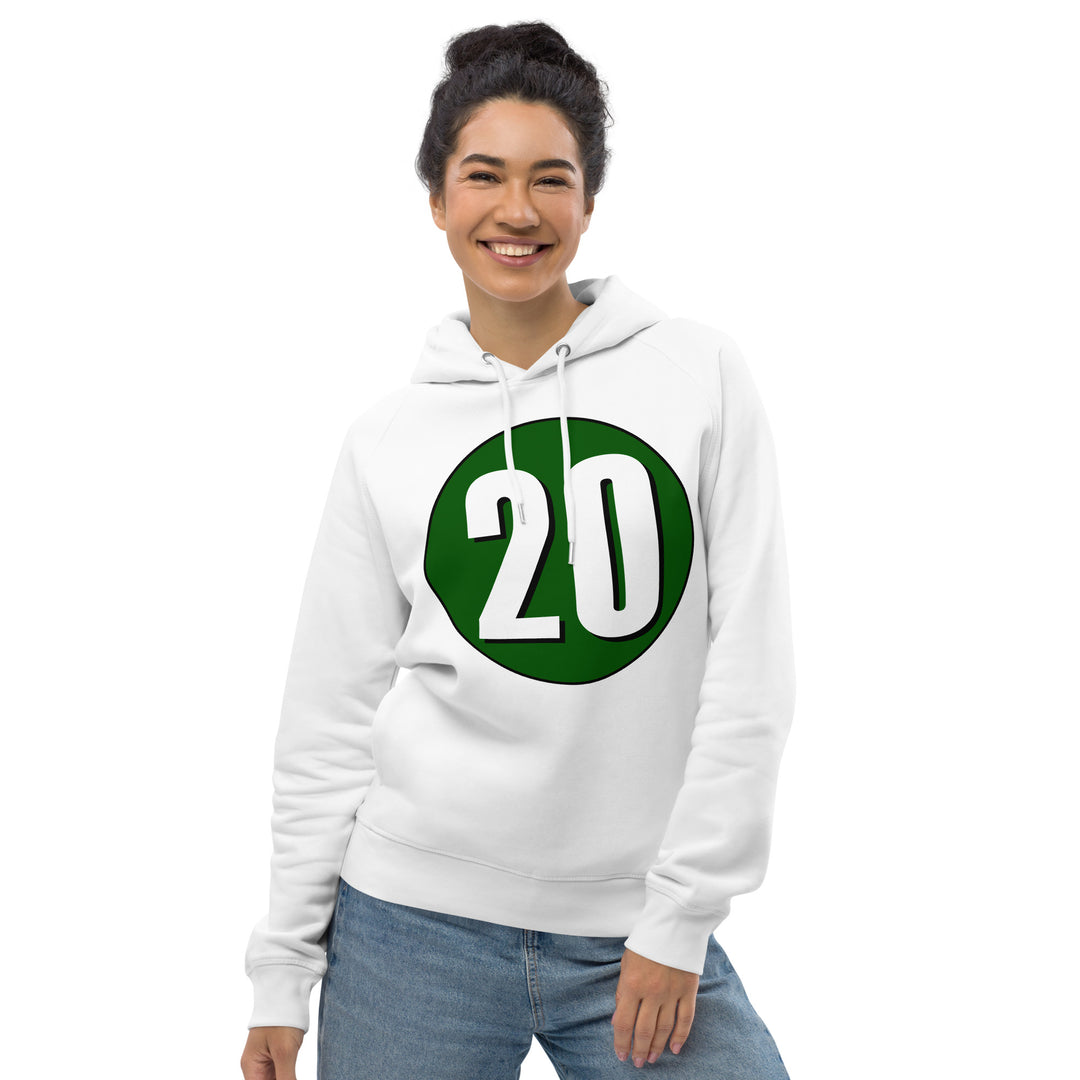 Unisex pullover hoodie: White on Hunter Green 20