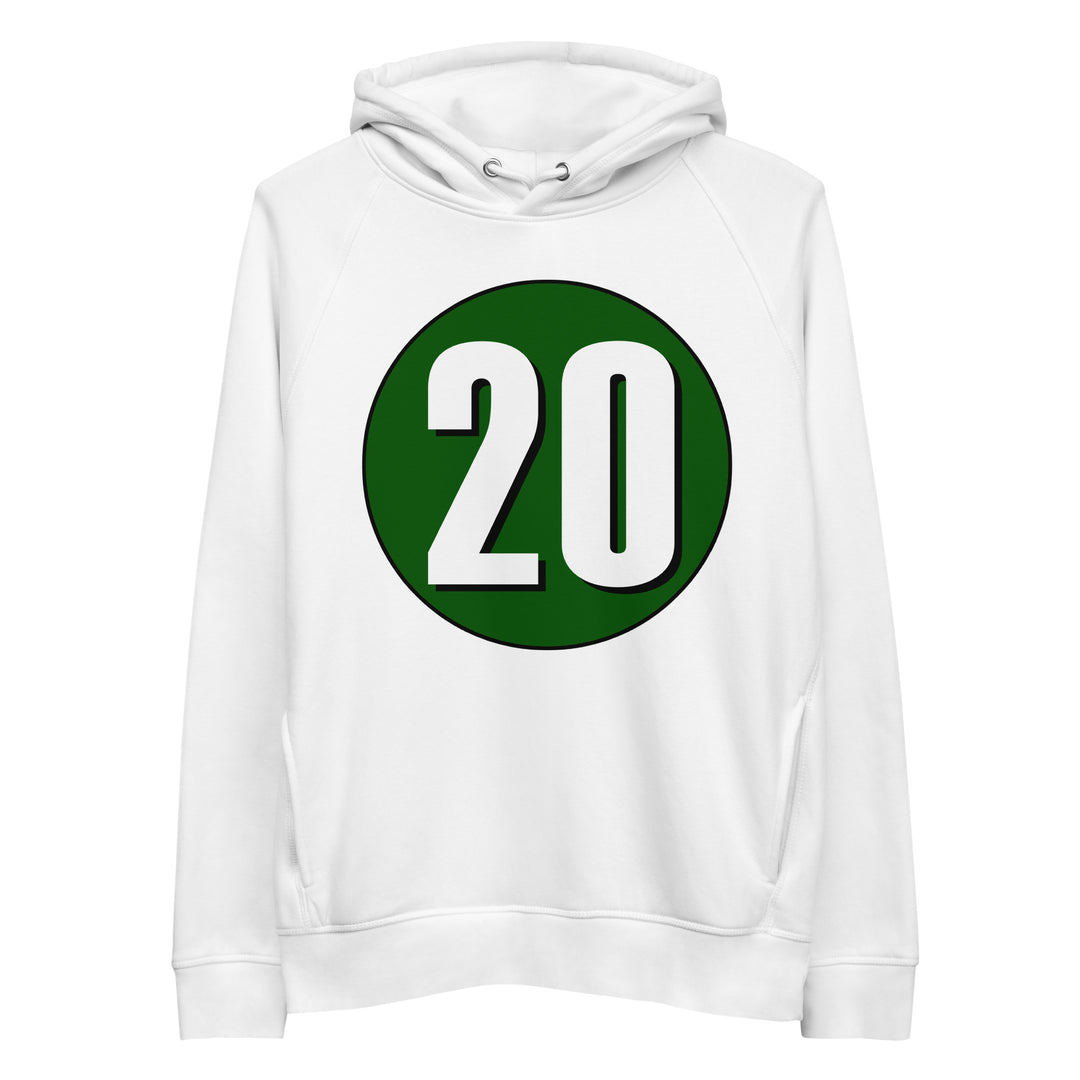 Unisex pullover hoodie: White on Hunter Green 20