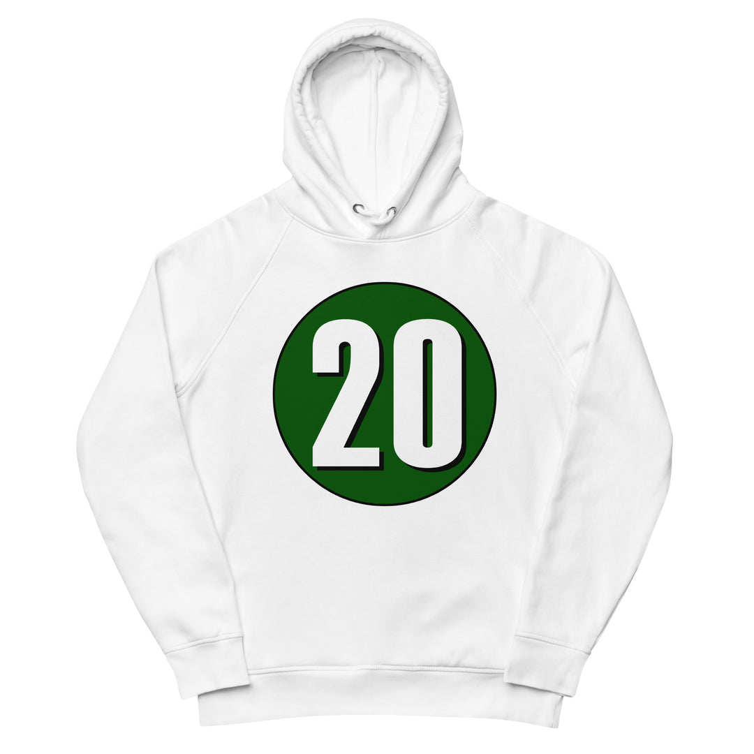 Unisex pullover hoodie: White on Hunter Green 20