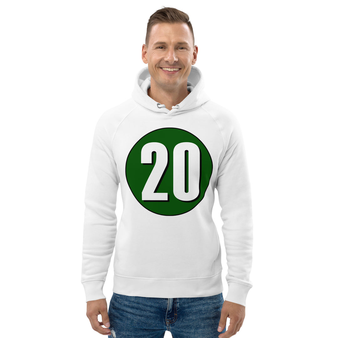 Unisex pullover hoodie: White on Hunter Green 20