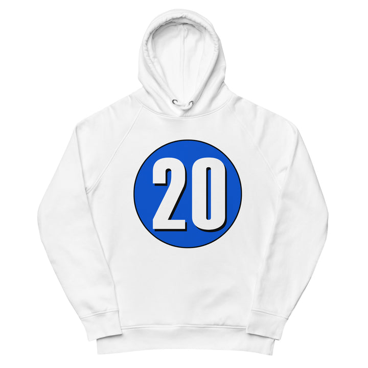 Unisex pullover hoodie: White on Periwinkle 20