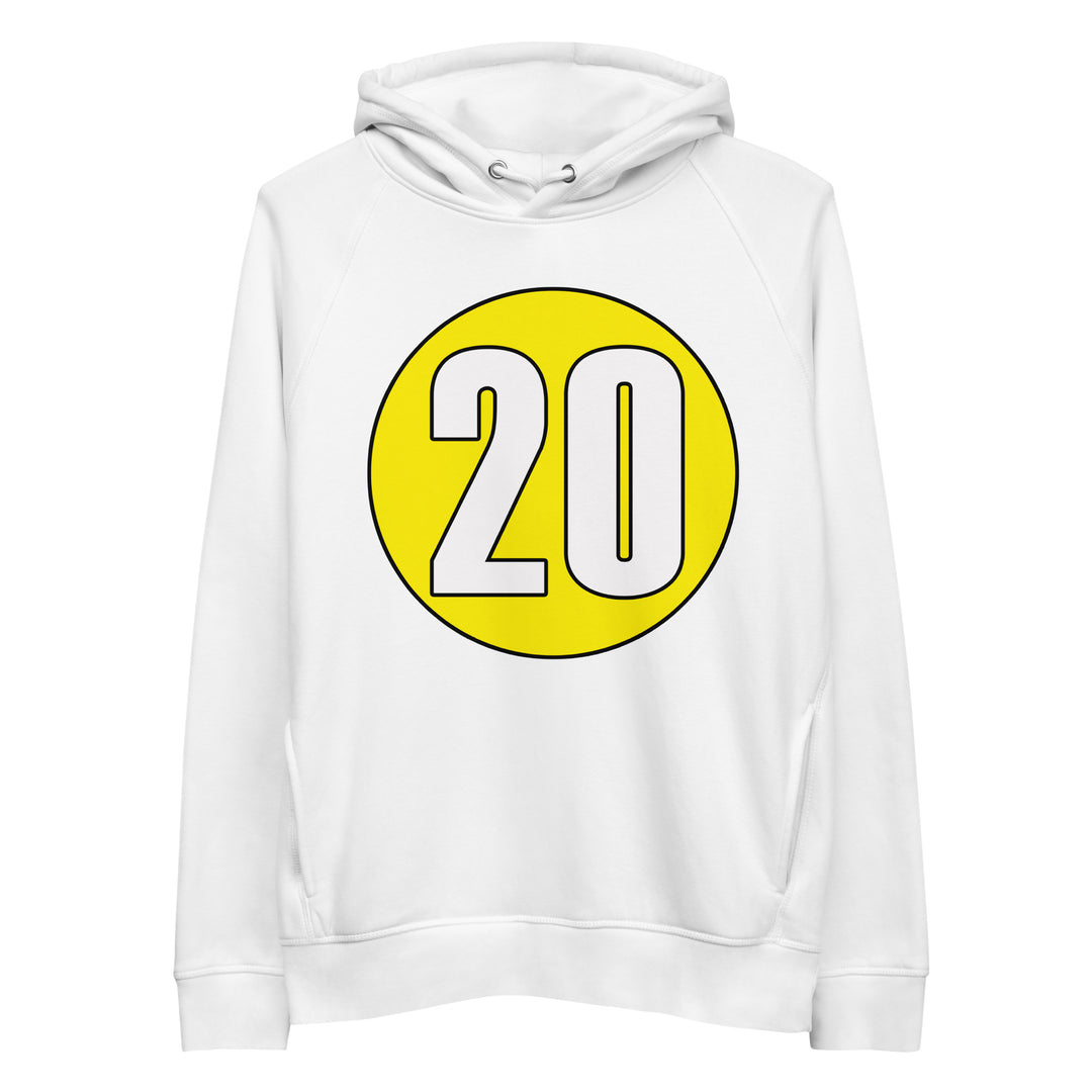 Unisex pullover hoodie: White on Yellow 20