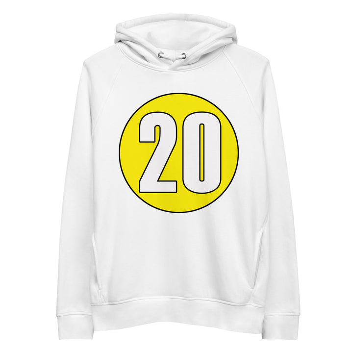 Unisex pullover hoodie: White on Yellow 20